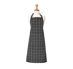 Eco Check Apron Charcoal