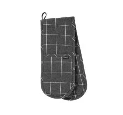 Eco Check Double Oven Mitt Charcoal
