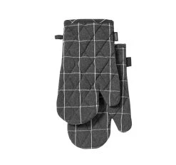 Eco Check 2 Pack Oven Mitt Charcoal