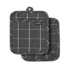 Eco Check 2 Pack Pot Holder Charcoal -Home Furnishings ladelle ecocheckcharcoalpotholder2pk