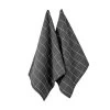 Eco Check 2 Pack Tea Towel Charcoal -Home Furnishings ladelle ecocheckcharcoalteatowel2pk