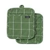 Eco Check 2 Pack Pot Holder Green -Home Furnishings ladelle ecocheckgreenpotholder2pk