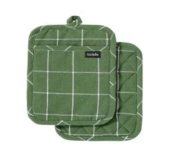 Eco Check 2 Pack Pot Holder Green
