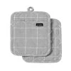 Eco Check 2 Pack Pot Holder Grey 2 Eco Check 2 Pack Pot Holder Grey -Home Furnishings ladelle ecocheckgreypotholder2pk
