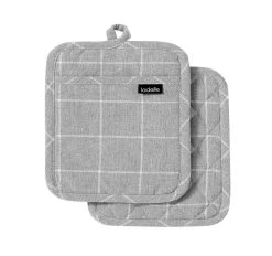 Eco Check 2 Pack Pot Holder Grey