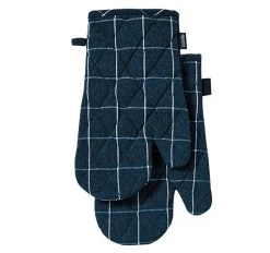 Eco Check 2 Pack Oven Mitt Navy