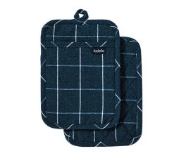 Eco Check 2 Pack Pot Holder Navy