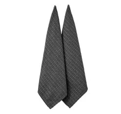Eco Recycled Tea Towel 2 Pack Charcoal