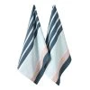 Melanie 2 Pack Jumbo Tea Towel Amore Aqua -Home Furnishings ladelle melaniejumbottamoreaqua