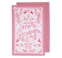 Jingle Merry Christmas 2 Pack Tea Towel
