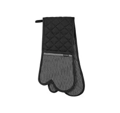 Professional Series III Stripe Double Oven Mitt Black