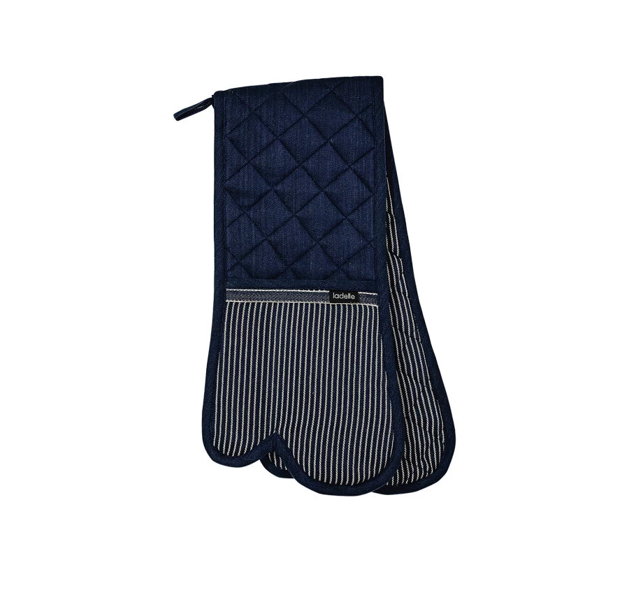 Professional Series III Stripe Double Oven Mitt Navy 3 Professional Series III Stripe Double Oven Mitt Navy