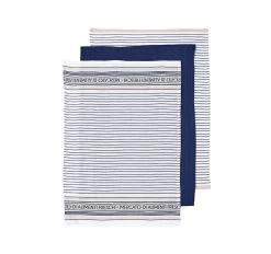 Professional Series III Stripe 3 Pack Tea Towel Navy