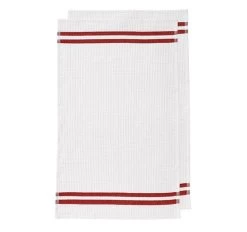 Stripes Terry 2 Pack Tea Towel Red