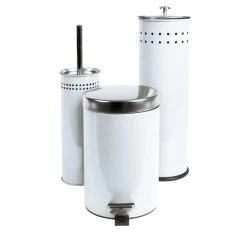 Coated Stainless Steel Bathroom Accessories Range White