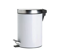 Coated Stainless Steel Bathroom Accessories Range White 8 Coated Stainless Steel Bathroom Accessories Range White -Home Furnishings lhl coatedstainlesssteelwhitebin