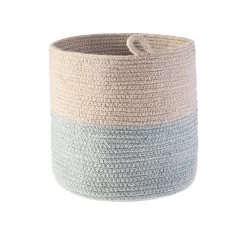 Duo Stripe Medium Storage Basket Mineral