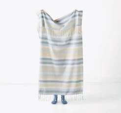 Hammam 100x180cm Beach Towel Lio Blue -Home Furnishings lhl hammamlioblue100x180beachtwl2