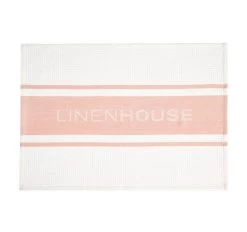 Linen House Logo Tea Towel Pink