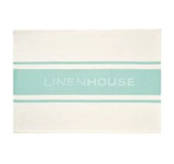 Linen House Logo Tea Towel Turquoise