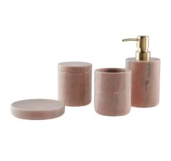 Marble Bathroom Accessories Range Pink