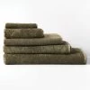 Nara 550GSM Bamboo Cotton Bath Towel Range Moss -Home Furnishings lhl naramoss