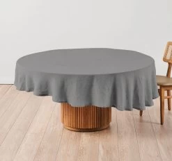 Nimes Linen Round Tablecloth Ash