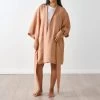 Nimes Linen One Size Short Bathrobe Clay -Home Furnishings lhl nimesclayshortrbe