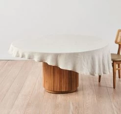 Nimes Linen Round Tablecloth Natural