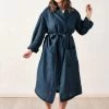 Nimes Linen One Size Bathrobe Navy -Home Furnishings lhl nimesnavyrbet2