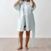 Nimes Linen One Size Short Bathrobe Sky -Home Furnishings lhl nimesskyrobe