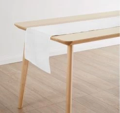 Nimes Linen 35x180cm Table Runner White