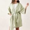 Nimes Linen One Size Short Bathrobe Wasabi 1 Nimes Linen One Size Short Bathrobe Wasabi -Home Furnishings lhl nimeswasabirbet2