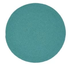 Plait 38cm Round Placemat Aqua