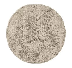 Reed Toggle 1700GSM Polyester 90cm Round Bath Mat Stone