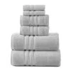 Super Duet 6 Piece 575GSM Cotton Towel Set Silver -Home Furnishings lml superduetsilver6pctowelset