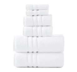 Super Duet 6 Piece 575GSM Cotton Towel Set White