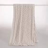 Cable Knit 130x170cm Throw Rug Cream -Home Furnishings mmlinen cableknit130x170cream
