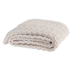 Cable Knit 130x170cm Throw Rug Cream -Home Furnishings mmlinen cableknit130x170cream3