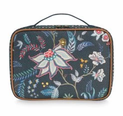 Pip Studio Flower Festival Large Square Beauty Case Dark Blue