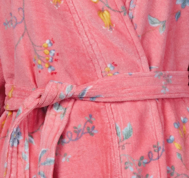 Pip Studio Les Fleur Cotton Velour Bathrobe Range Pink 4 Pip Studio Les Fleur Cotton Velour Bathrobe Range Pink - Image 2