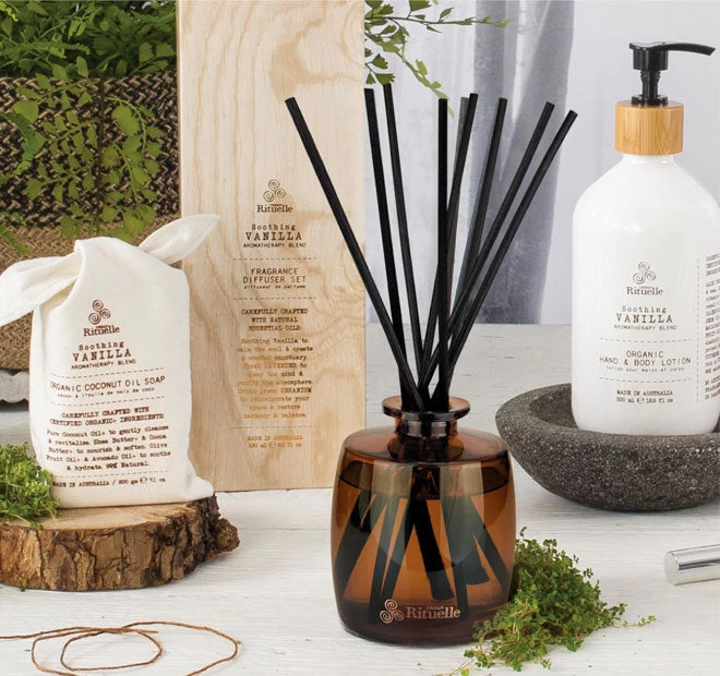 Flourish Organics 220ml Diffuser Set Vanilla 4 Flourish Organics 220ml Diffuser Set Vanilla - Image 2