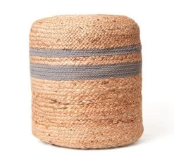 Axl 40x40x40cm Jute Pouf Grey