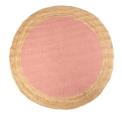 Maha Round Jute Handloom Floor Rug Range Blush