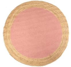 Maha Round Jute Handloom Floor Rug Range Blush -Home Furnishings vdh maha200floorrugblush