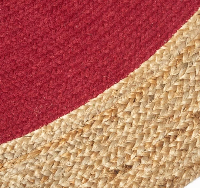 Maha Round Jute Handloom Floor Rug Range Red 4 Maha Round Jute Handloom Floor Rug Range Red - Image 2